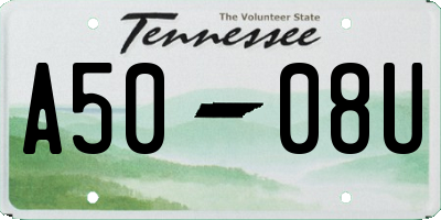 TN license plate A5008U