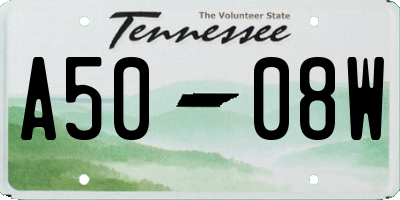 TN license plate A5008W