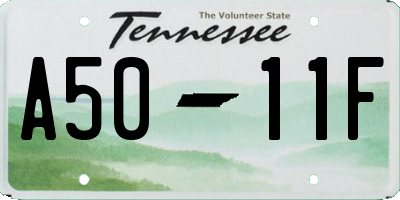 TN license plate A5011F