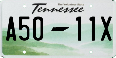 TN license plate A5011X