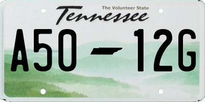 TN license plate A5012G