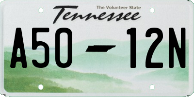 TN license plate A5012N