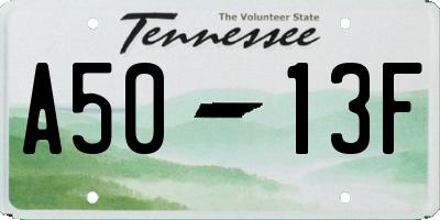 TN license plate A5013F