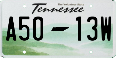 TN license plate A5013W