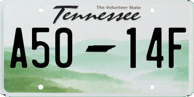 TN license plate A5014F