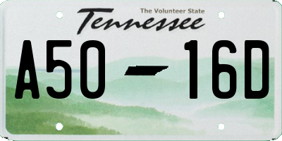 TN license plate A5016D
