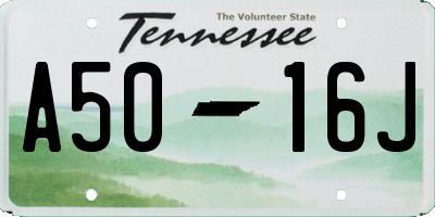 TN license plate A5016J