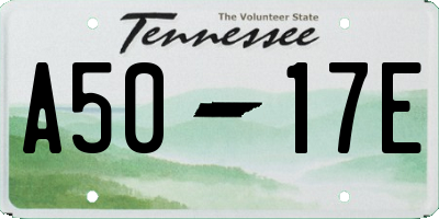 TN license plate A5017E