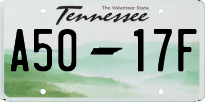 TN license plate A5017F