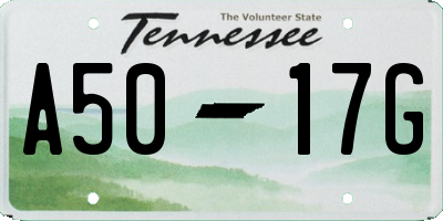 TN license plate A5017G