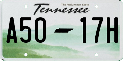 TN license plate A5017H