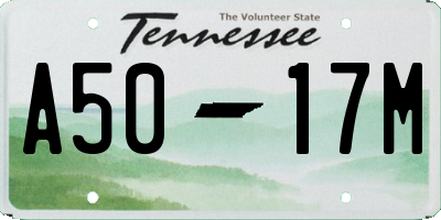 TN license plate A5017M