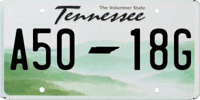 TN license plate A5018G