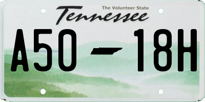 TN license plate A5018H
