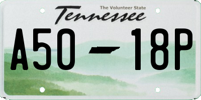 TN license plate A5018P
