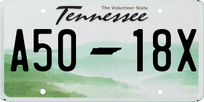 TN license plate A5018X