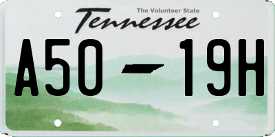 TN license plate A5019H