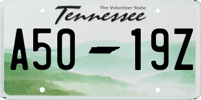TN license plate A5019Z