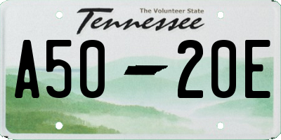 TN license plate A5020E