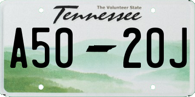TN license plate A5020J