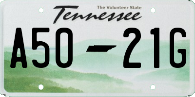 TN license plate A5021G