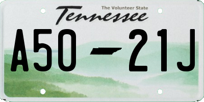 TN license plate A5021J
