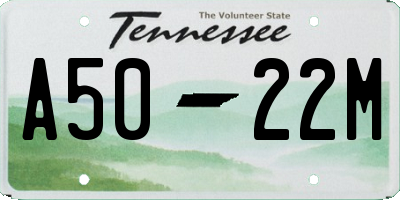 TN license plate A5022M