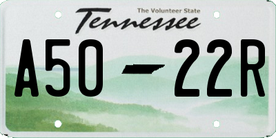 TN license plate A5022R