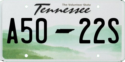 TN license plate A5022S