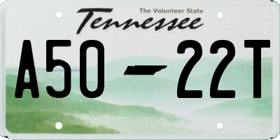TN license plate A5022T