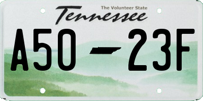 TN license plate A5023F