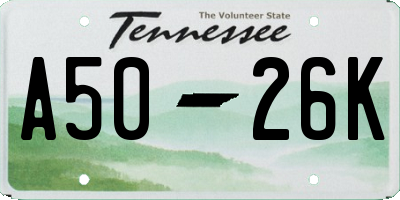 TN license plate A5026K