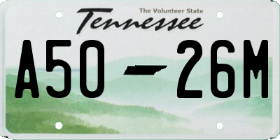 TN license plate A5026M