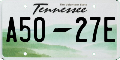 TN license plate A5027E