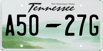 TN license plate A5027G