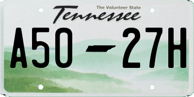 TN license plate A5027H
