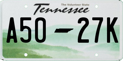 TN license plate A5027K
