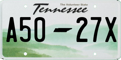 TN license plate A5027X
