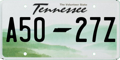 TN license plate A5027Z