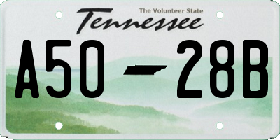 TN license plate A5028B