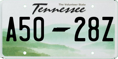 TN license plate A5028Z