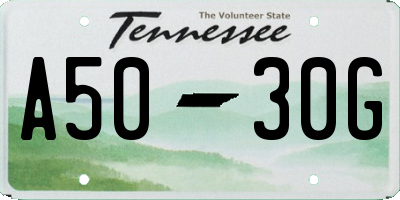 TN license plate A5030G