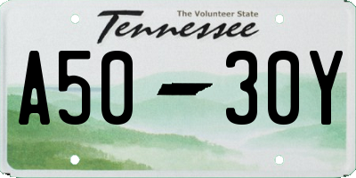 TN license plate A5030Y