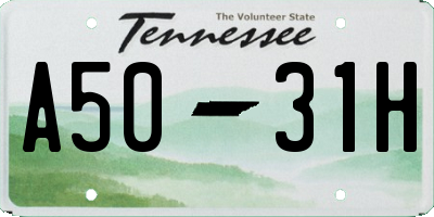 TN license plate A5031H