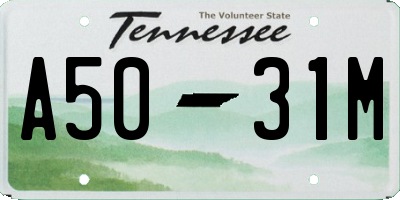 TN license plate A5031M