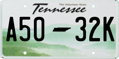 TN license plate A5032K