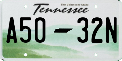 TN license plate A5032N