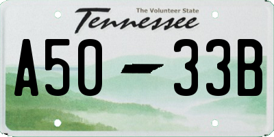 TN license plate A5033B