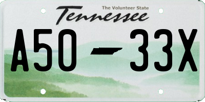 TN license plate A5033X