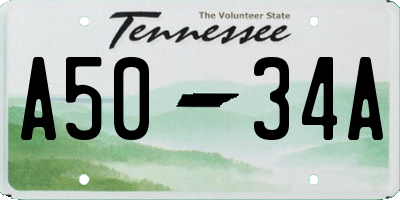 TN license plate A5034A